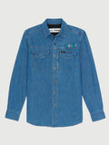 Chaco x Wrangler Long Sleeve Shirt - Mid Wash Denim