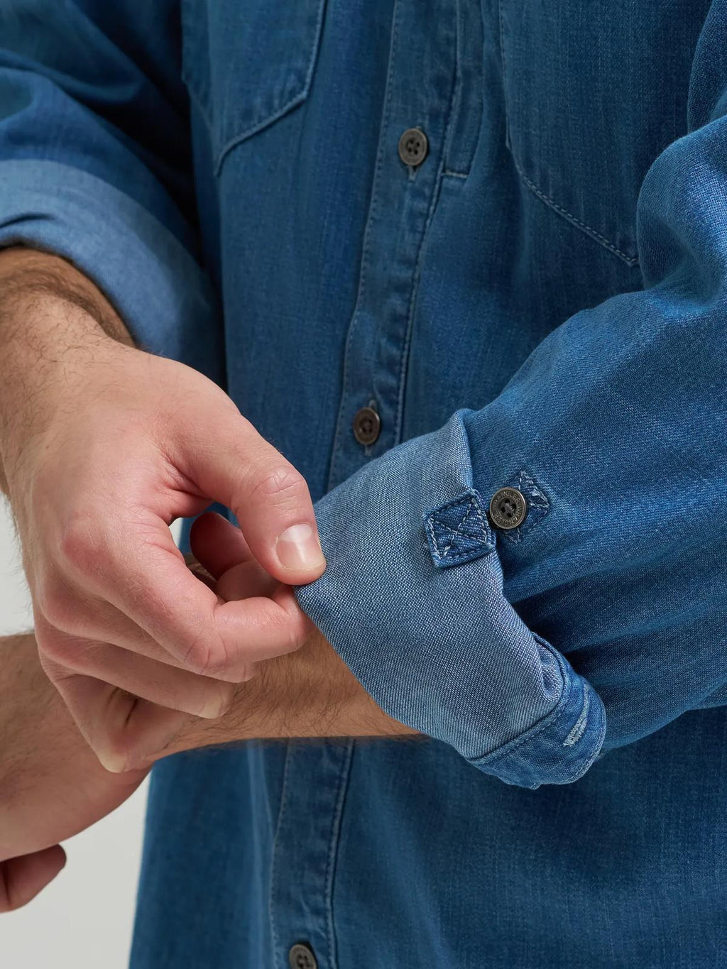 Chaco x Wrangler Long Sleeve Shirt - Mid Wash Denim