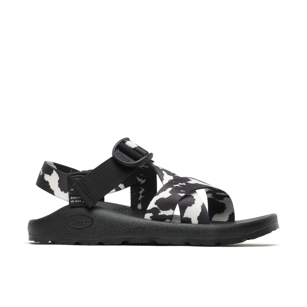 Women's Mega Z/1 Wide-Strap Classic Sandal - Limited Edition - Black + White Cow