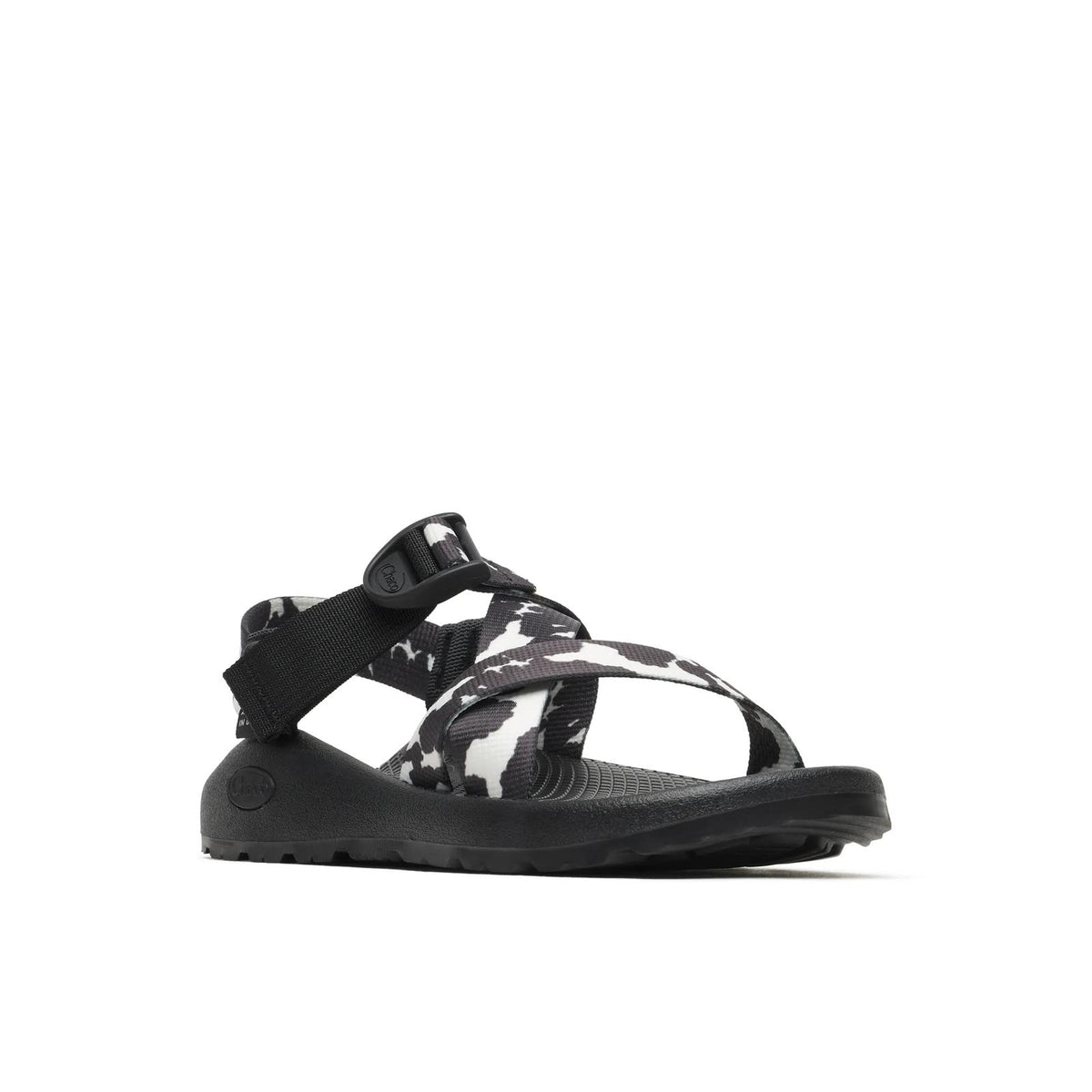 Women's Mega Z/1 Wide-Strap Classic Sandal - Limited Edition - Black + White Cow