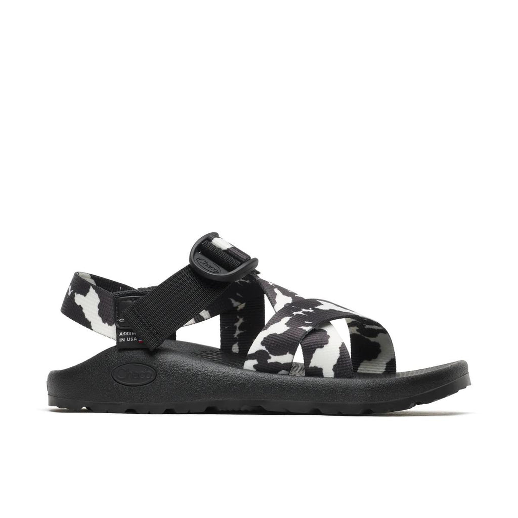 Women's Mega Z/1 Wide-Strap Classic Sandal - Limited Edition - Black + White Cow