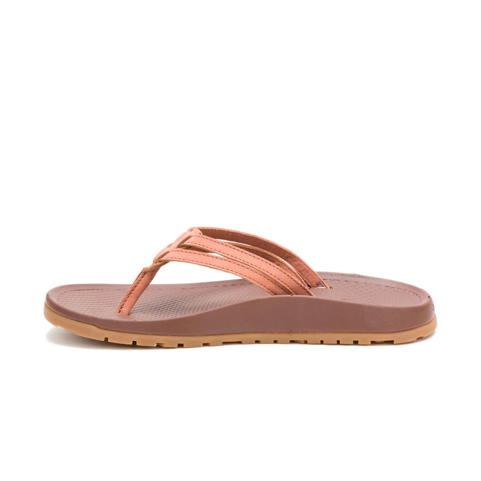 Women's Lowdown Leather Flip Flop - Burnt Chestnut