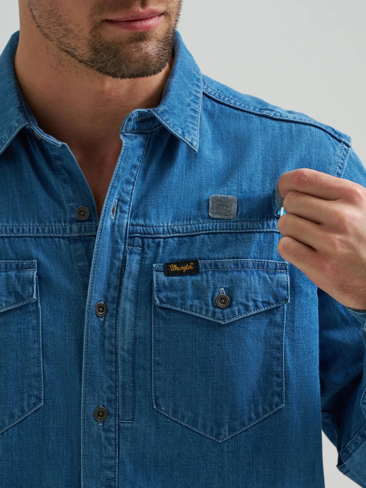 Chaco x Wrangler Long Sleeve Shirt - Mid Wash Denim